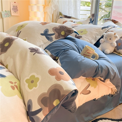 古吉梦 2023新款A类有氧元气棉加厚磨毛四件套 花期