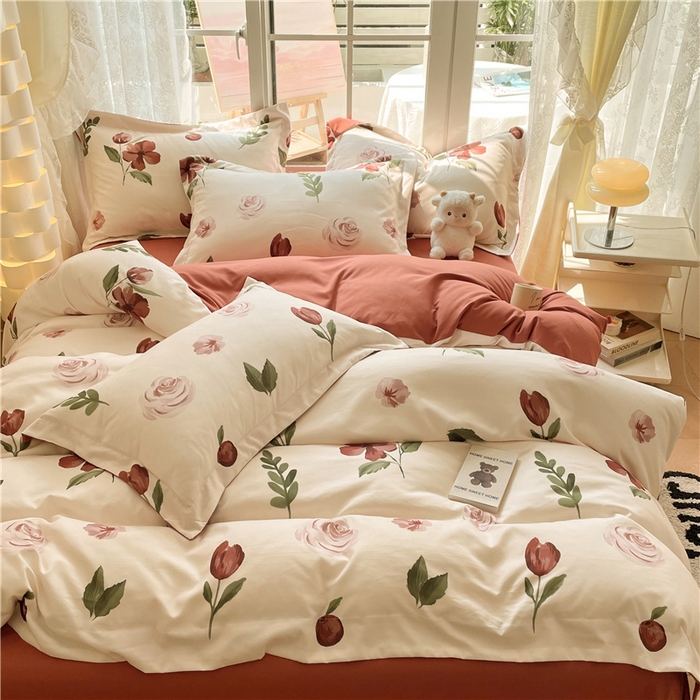 91家纺网 家纺一手货源 找家纺 古吉梦 2023新款A类有氧元气棉加厚磨毛四件套 初语