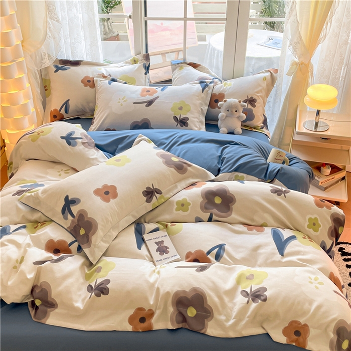 91家纺网 家纺一手货源 找家纺 古吉梦 2023新款A类有氧元气棉加厚磨毛四件套 花期