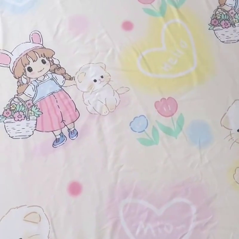 91家纺网 家纺一手货源 找家纺 小虾米 2023新款卡通系列全棉床笠（可定制）安琪拉