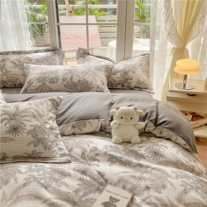 91家纺网 家纺一手货源 找家纺 古吉梦 2023新款A类有氧元气棉加厚磨毛四件套 晚风