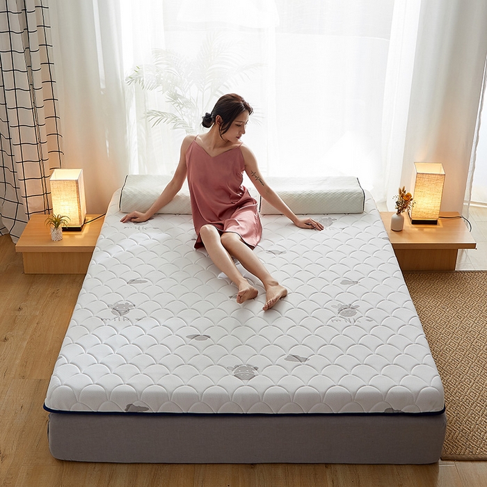 91家纺网 家纺一手货源 找家纺 锦丝钰床垫 2023乳胶记忆海绵床垫 单边小牛白色