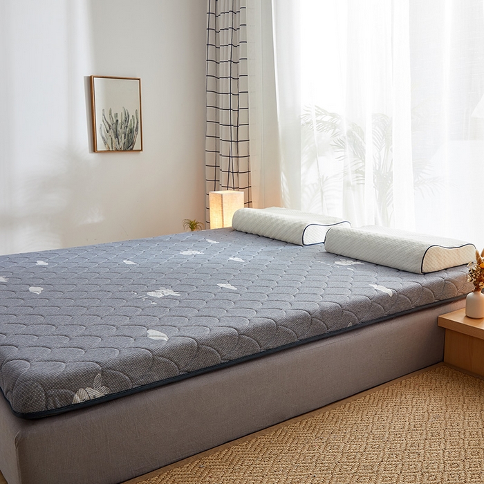 91家纺网 家纺一手货源 找家纺 锦丝钰床垫 2023乳胶记忆海绵床垫 单边小牛灰色