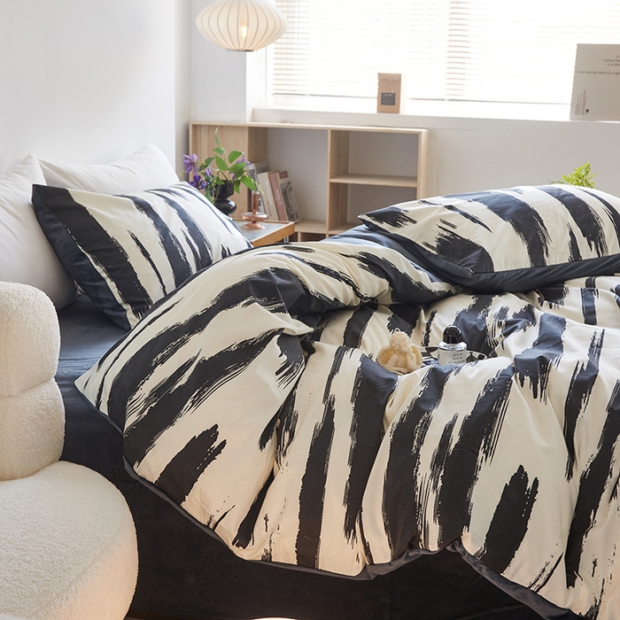 91家纺网 家纺一手货源 找家纺 怡家居 2023新款秋冬亲肤舒适棉加绒四件套 律动