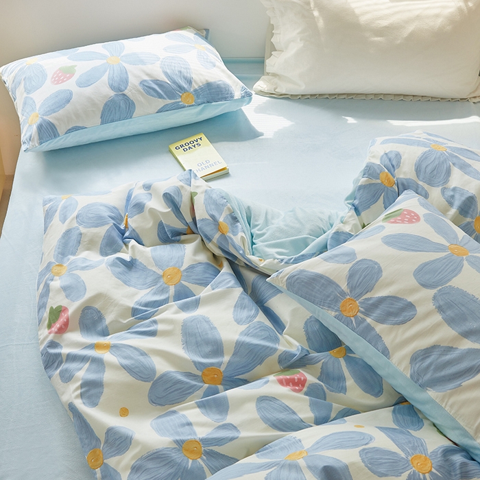 91家纺网 家纺一手货源 找家纺 怡家居 2023新款秋冬亲肤舒适棉加绒四件套 小美好