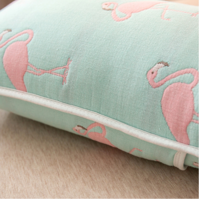 91家纺网 家纺一手货源 找家纺 2023全棉卡通六层纱布儿童枕套-朴尔 火鸟-浅蓝-纱布枕套