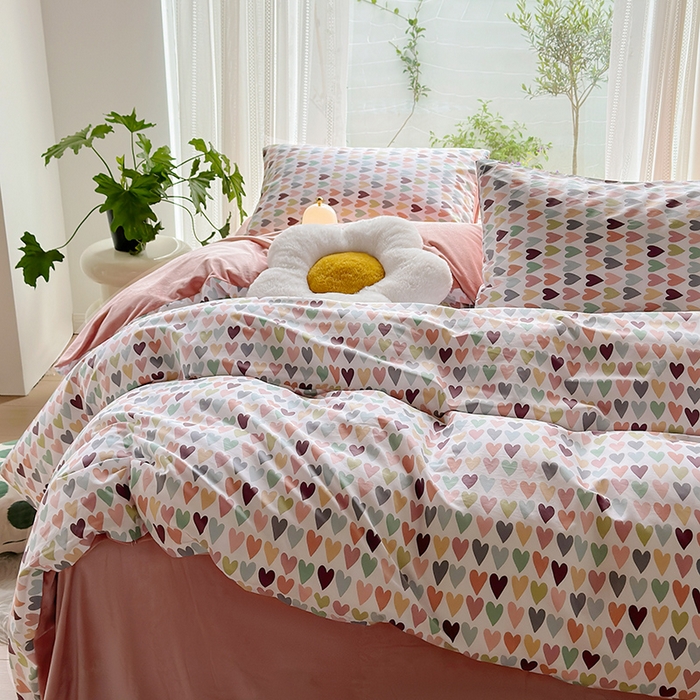 91家纺网 家纺一手货源 找家纺 怡家居 2023新款秋冬亲肤舒适棉加绒四件套 心动