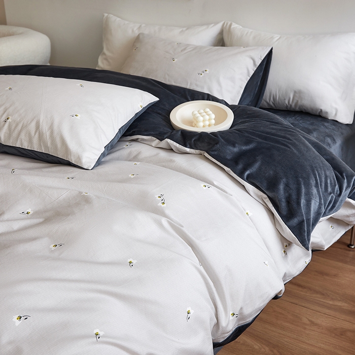 91家纺网 家纺一手货源 找家纺 怡家居 2023新款秋冬亲肤舒适棉加绒四件套 可心