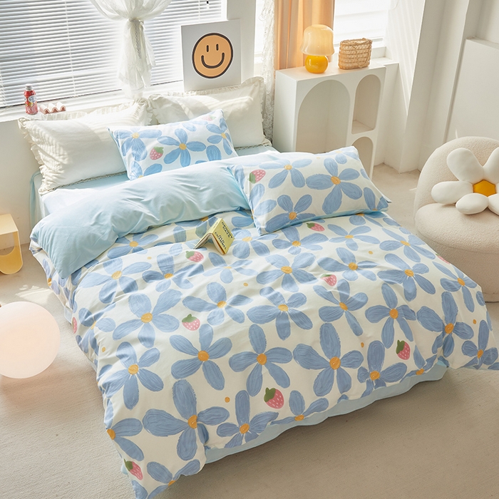 91家纺网 家纺一手货源 找家纺 怡家居 2023新款秋冬亲肤舒适棉加绒四件套 小美好