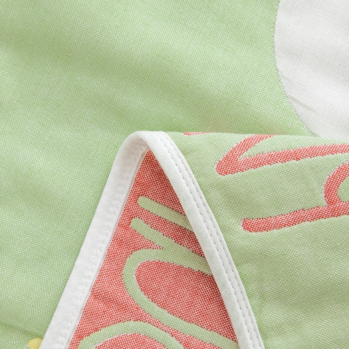 91家纺网 家纺一手货源 找家纺 朴尔家纺-毛巾被 2023新款六层纱布儿童毛巾被-朴尔 博士兔绿