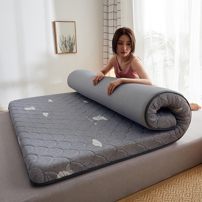 91家纺网 家纺一手货源 找家纺 锦丝钰床垫 2023乳胶记忆海绵床垫 单边小牛灰色