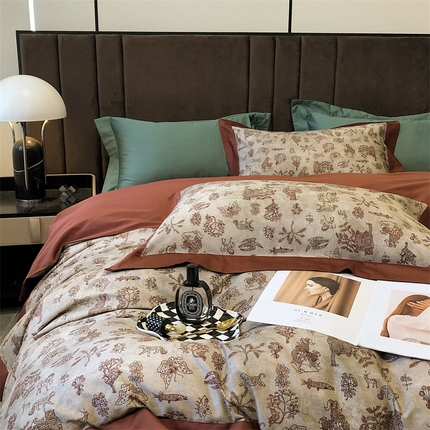 涞澳 2023新款全棉磨绒印花四件套 扶摇