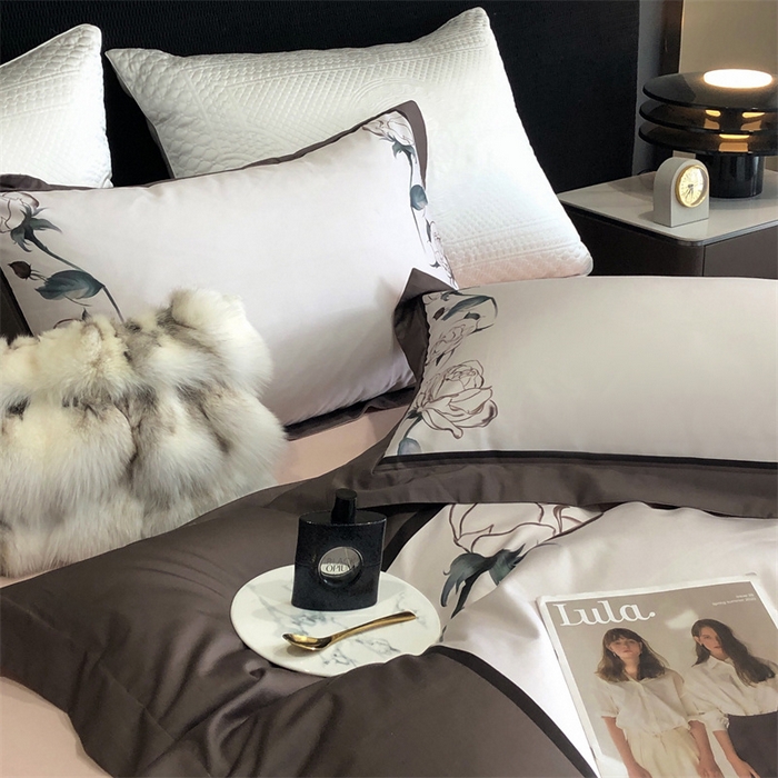 91家纺网 家纺一手货源 找家纺 涞澳  2023新款100支全棉数码印花四件套 花见