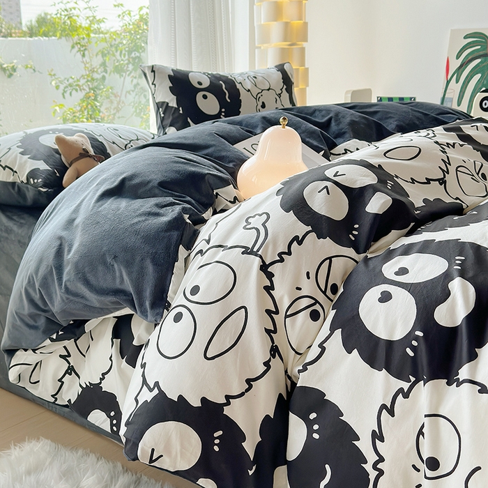 91家纺网 家纺一手货源 找家纺 怡家居 2023新款秋冬亲肤舒适棉加绒四件套 萌宠