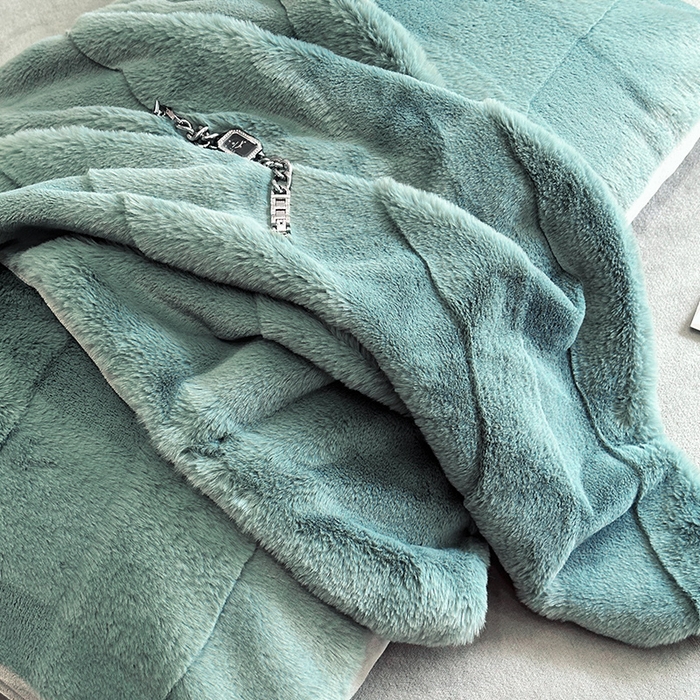 91家纺网 家纺一手货源 找家纺 丝芙妮家居（原乐视家纺） 2024新款兔兔绒牛奶绒四件套-黎梦系列 黎梦-橄榄绿