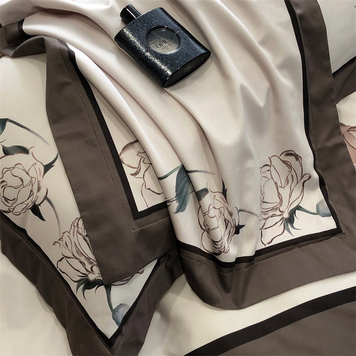 91家纺网 家纺一手货源 找家纺 涞澳  2023新款100支全棉数码印花四件套 花见