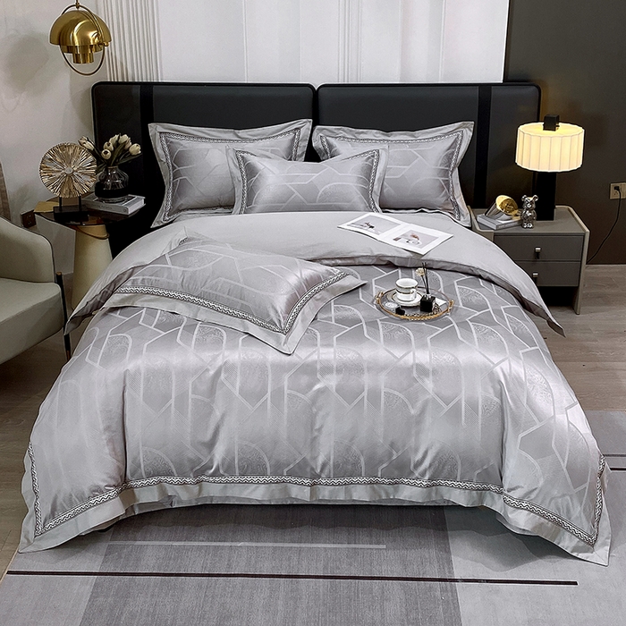 91家纺网 家纺一手货源 找家纺 小时代家纺 2023新款纯棉贡缎提花夹棉床盖四件套 艾斯尼