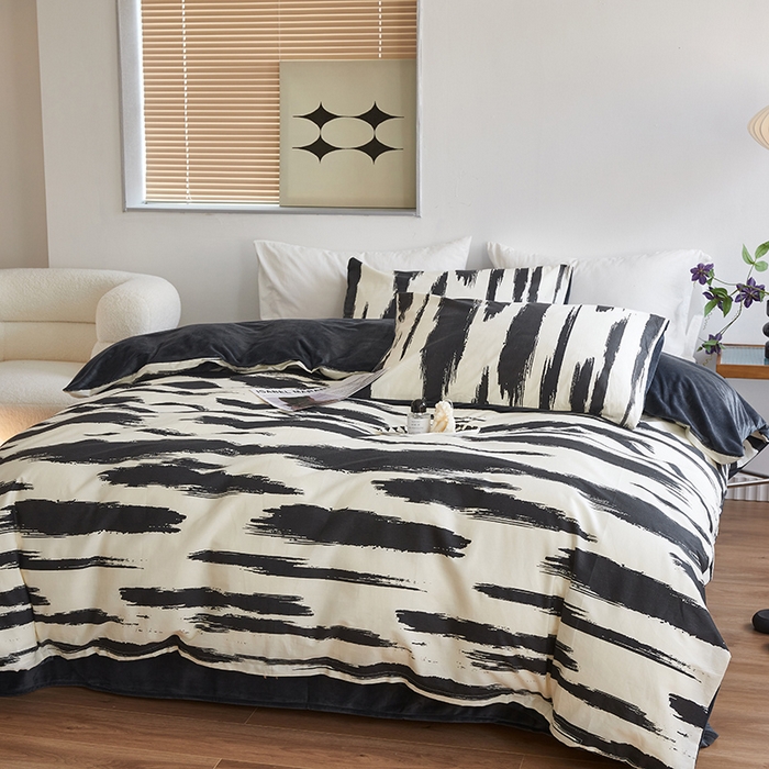 91家纺网 家纺一手货源 找家纺 怡家居 2023新款秋冬亲肤舒适棉加绒四件套 律动