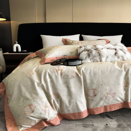 91家纺网 家纺一手货源 找家纺 （总）涞澳 2023新款全棉磨绒印花四件套