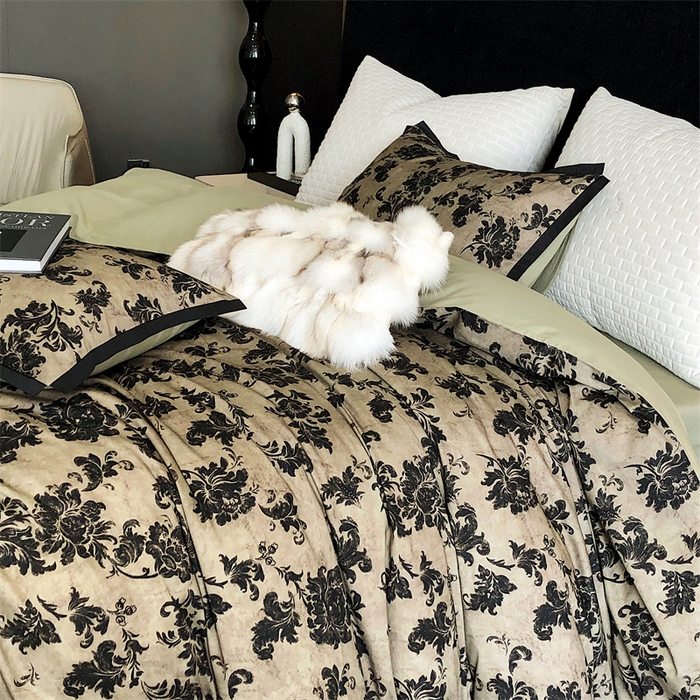 91家纺网 家纺一手货源 找家纺 涞澳 2023新款全棉磨绒印花四件套 花萝