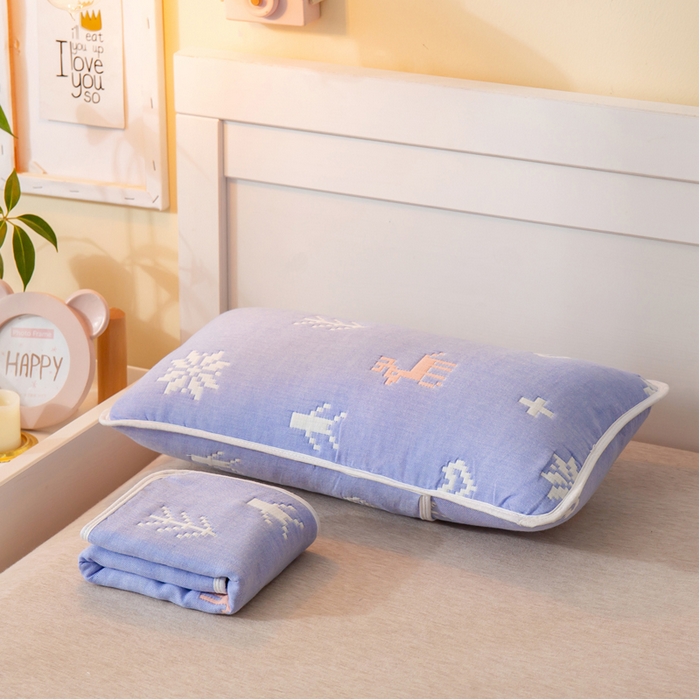 91家纺网 家纺一手货源 找家纺 2023全棉卡通六层纱布儿童枕套-朴尔 吉祥鹿-纱布枕套