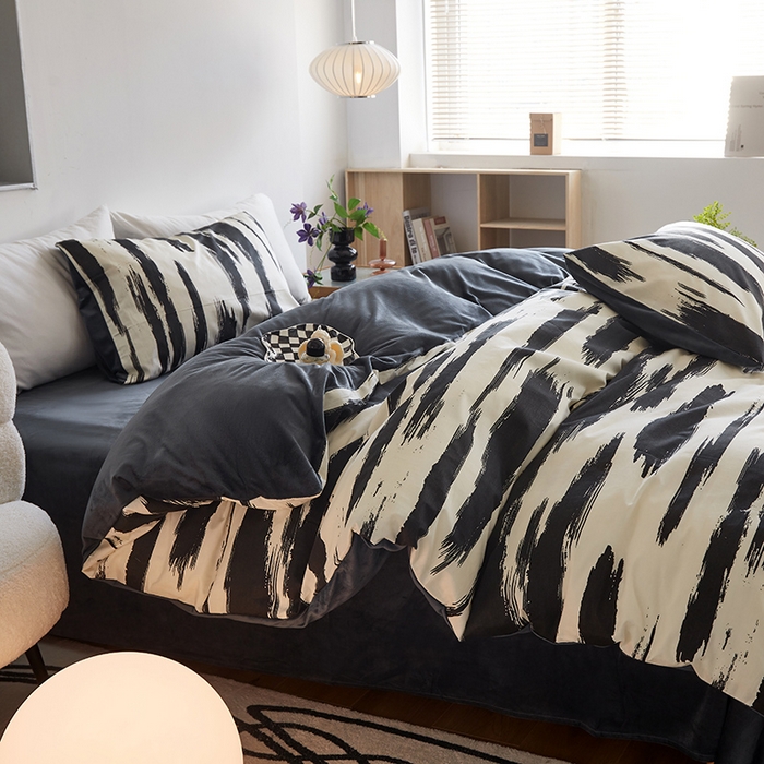 91家纺网 家纺一手货源 找家纺 怡家居 2023新款秋冬亲肤舒适棉加绒四件套 律动