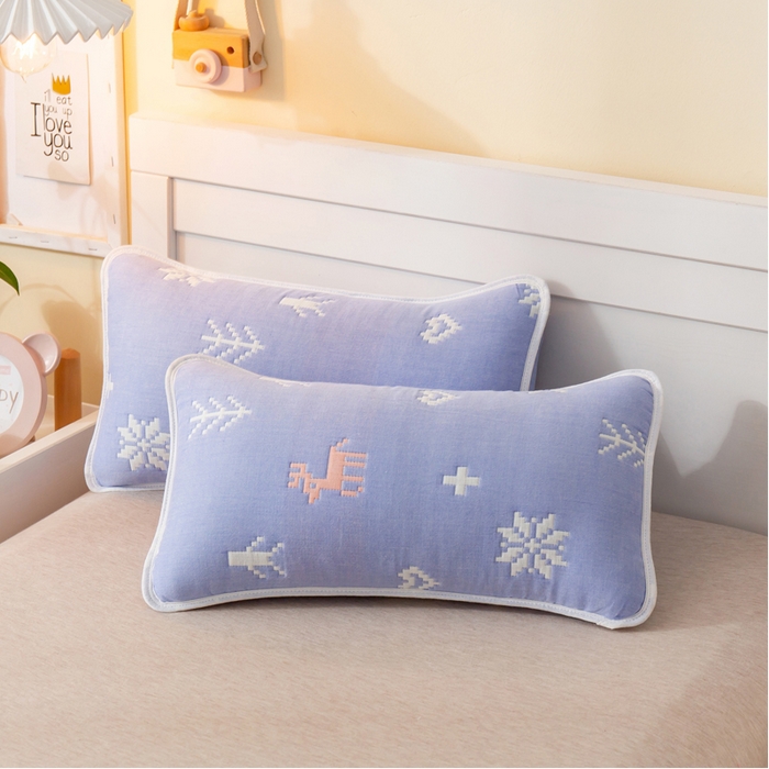 91家纺网 家纺一手货源 找家纺 2023全棉卡通六层纱布儿童枕套-朴尔 吉祥鹿-纱布枕套