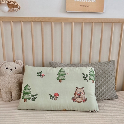91家纺网 家纺一手货源 找家纺 （总）BOSS 2025新款婴幼儿可拆卸-全棉26度有氧双层纱豆豆枕幼儿园枕