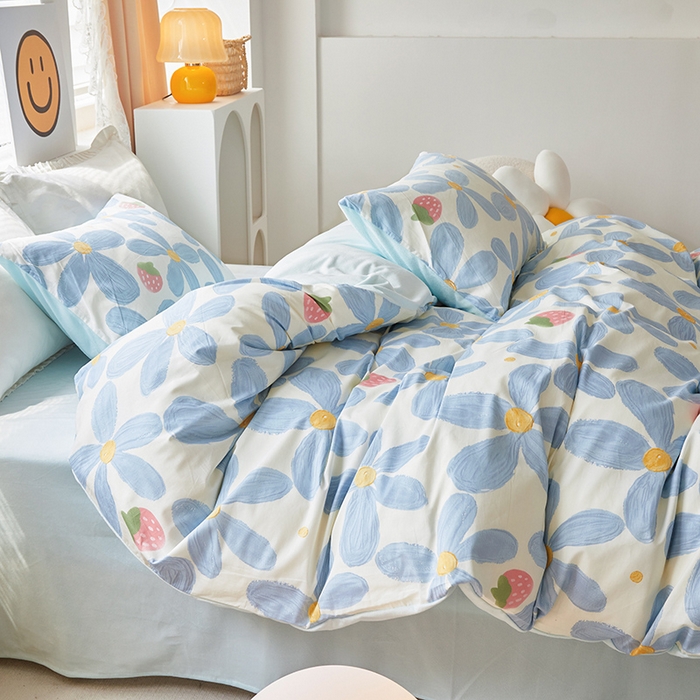 91家纺网 家纺一手货源 找家纺 怡家居 2023新款秋冬亲肤舒适棉加绒四件套 小美好