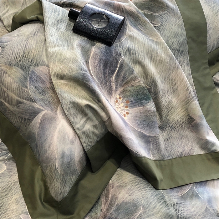 91家纺网 家纺一手货源 找家纺 涞澳  2023新款100支全棉数码印花四件套 花曼