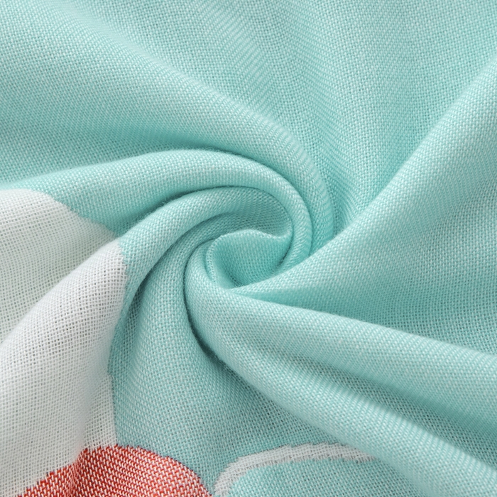 91家纺网 家纺一手货源 找家纺 朴尔家纺-毛巾被 2023新款六层纱布儿童毛巾被-朴尔 机灵兔浅蓝