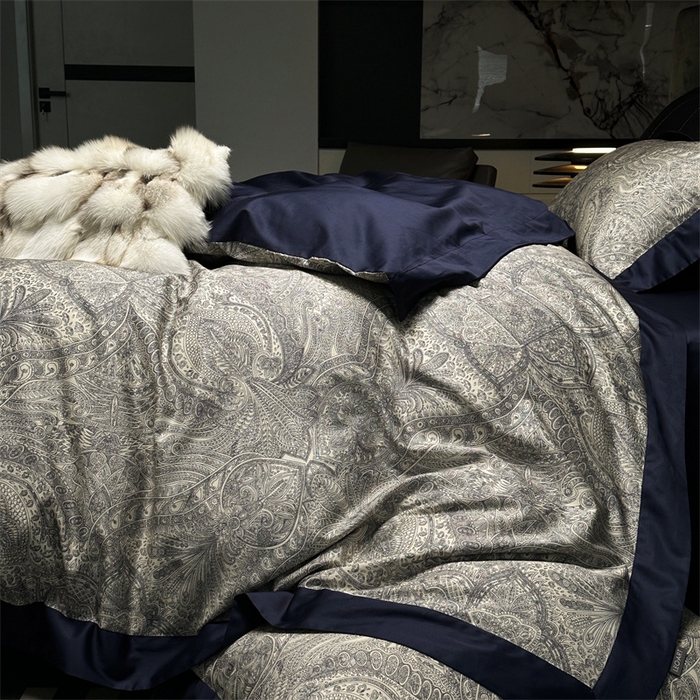 91家纺网 家纺一手货源 找家纺 涞澳  2023新款100支全棉数码印花四件套 凡羽