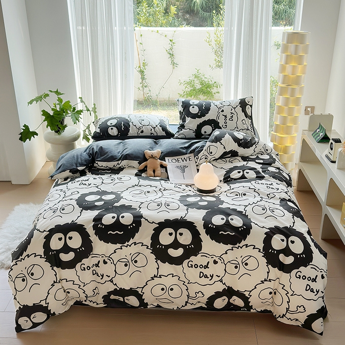 91家纺网 家纺一手货源 找家纺 怡家居 2023新款秋冬亲肤舒适棉加绒四件套 萌宠