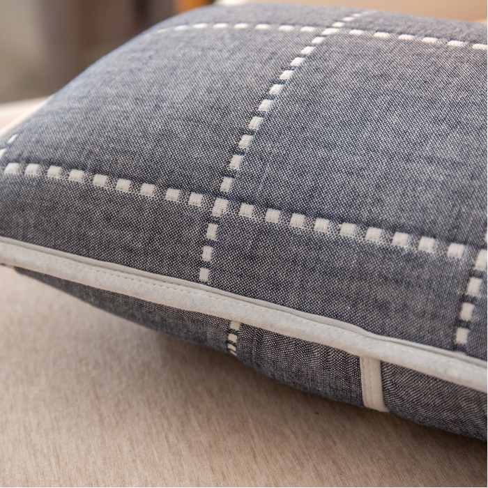 91家纺网 家纺一手货源 找家纺 2023全棉卡通六层纱布儿童枕套-朴尔 时尚虚线灰-纱布枕套