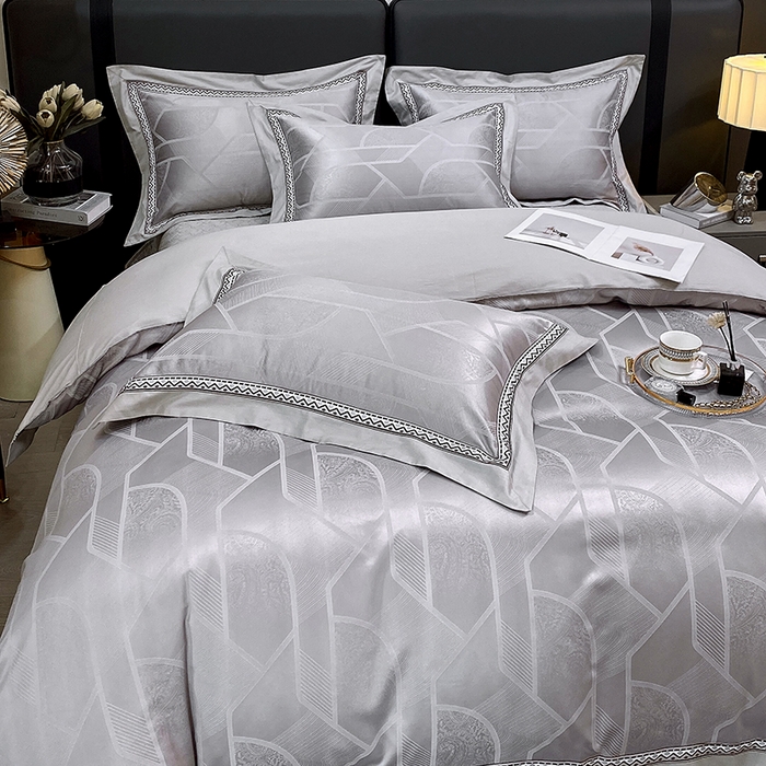 91家纺网 家纺一手货源 找家纺 小时代家纺 2023新款纯棉贡缎提花夹棉床盖四件套 艾斯尼