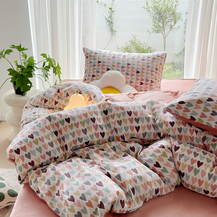 91家纺网 家纺一手货源 找家纺 怡家居 2023新款秋冬亲肤舒适棉加绒四件套 心动