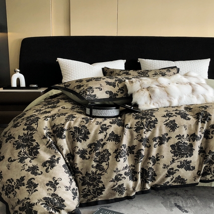 91家纺网 家纺一手货源 找家纺 （总）涞澳 2023新款全棉磨绒印花四件套