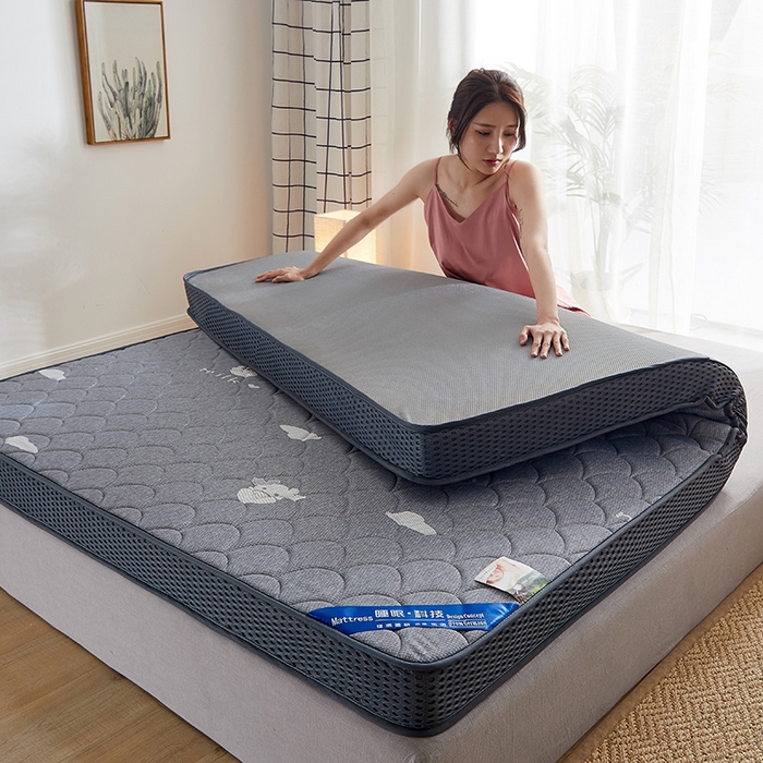 91家纺网 家纺一手货源 找家纺 锦丝钰床垫 2023乳胶记忆海绵床垫 立体小牛灰色