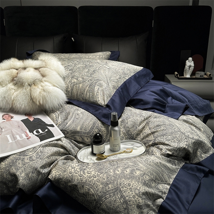 91家纺网 家纺一手货源 找家纺 涞澳  2023新款100支全棉数码印花四件套 凡羽