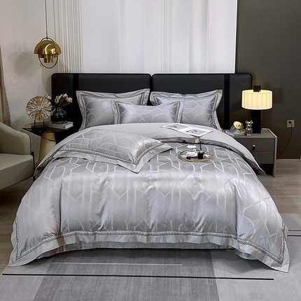 91家纺网 家纺一手货源 找家纺 （总）小时代家纺 2023新款纯棉贡缎提花夹棉床盖四件套