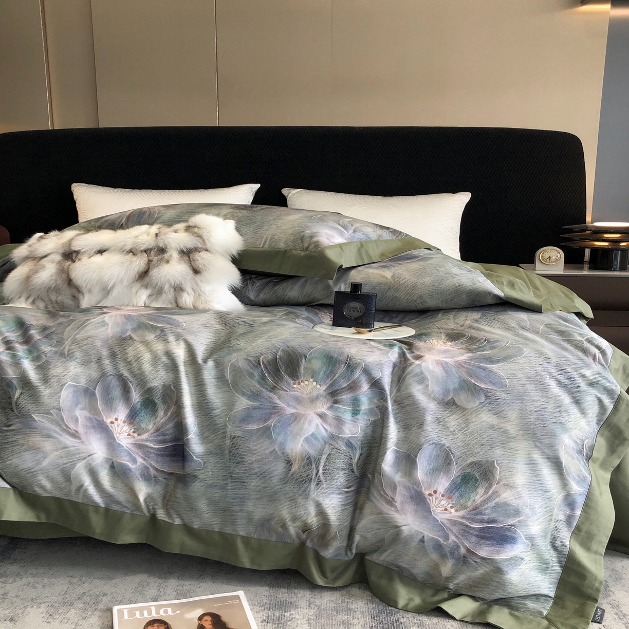 91家纺网 家纺一手货源 找家纺 涞澳  2023新款100支全棉数码印花四件套 花曼