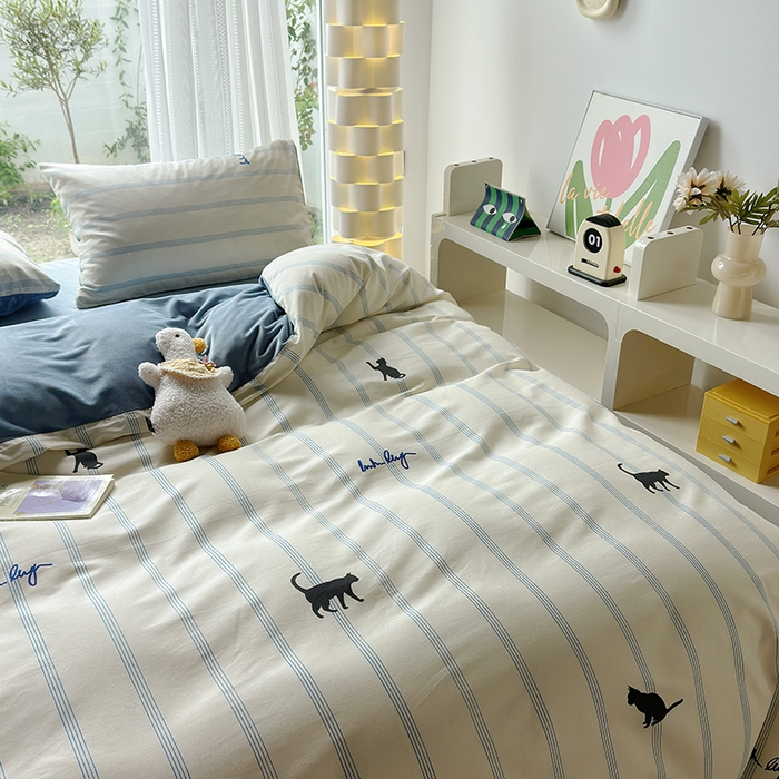 91家纺网 家纺一手货源 找家纺 怡家居 2023新款秋冬亲肤舒适棉加绒四件套 猫屋