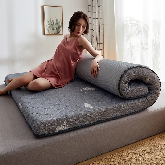 91家纺网 家纺一手货源 找家纺 锦丝钰床垫 2023乳胶记忆海绵床垫 单边小牛灰色