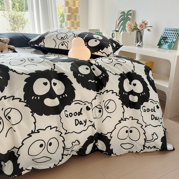 91家纺网 家纺一手货源 找家纺 怡家居 2023新款秋冬亲肤舒适棉加绒四件套 萌宠