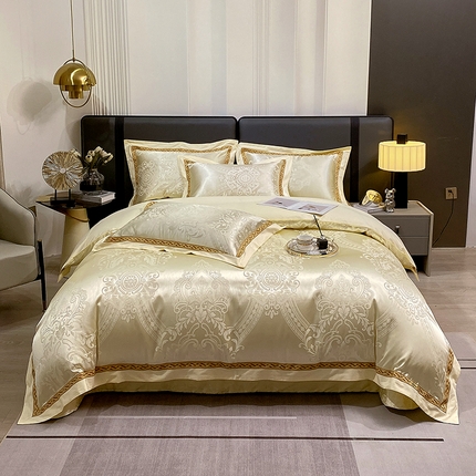 91家纺网 家纺一手货源 找家纺 （总）小时代家纺 2023新款纯棉贡缎提花夹棉床盖四件套