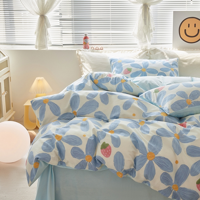 91家纺网 家纺一手货源 找家纺 怡家居 2023新款秋冬亲肤舒适棉加绒四件套 小美好