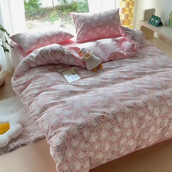 91家纺网 家纺一手货源 找家纺 怡家居 2023新款秋冬亲肤舒适棉加绒四件套 恋语