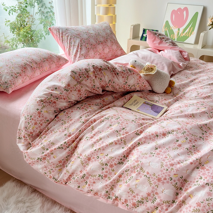 91家纺网 家纺一手货源 找家纺 怡家居 2023新款秋冬亲肤舒适棉加绒四件套 恋语