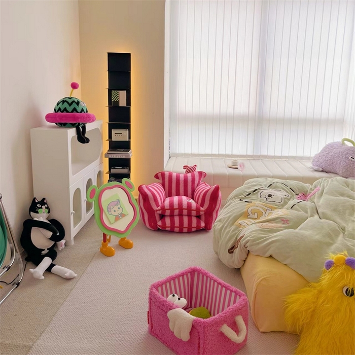 91家纺网 家纺一手货源 找家纺 星野 2023秋冬高克重牛奶绒贴布绣多巴胺系列四件套 洛可可