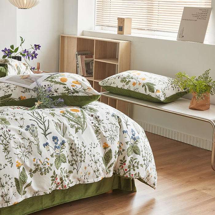 91家纺网 家纺一手货源 找家纺 怡家居 2023新款秋冬亲肤舒适棉加绒四件套 浅香